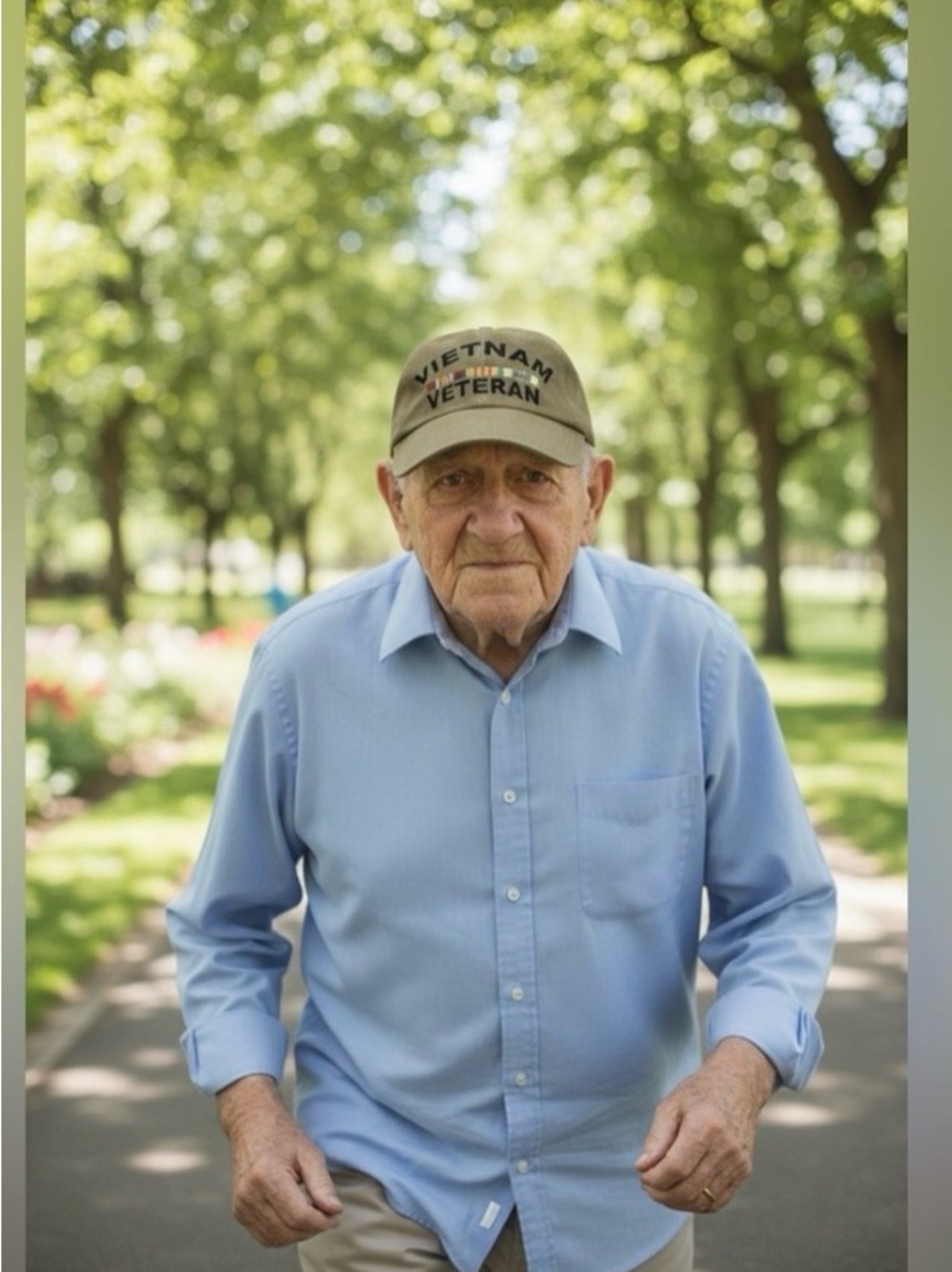 Vietnam Veteran Embroidered Baseball Cap - Olive Green